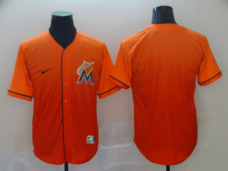 Men Miami Marlins Blank Orange Nike Fade MLB Jersey